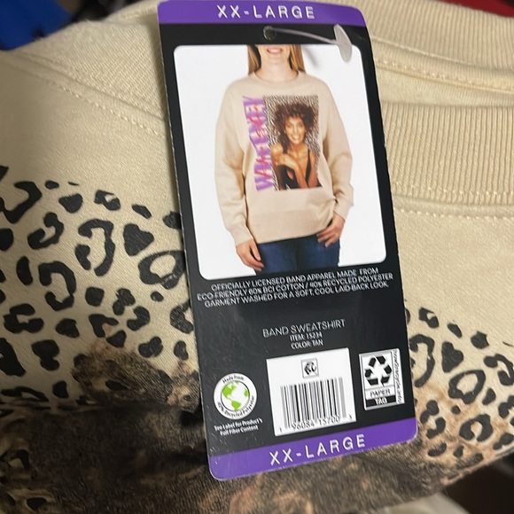 Licensed Ladies Crewneck Beige Sweatshirt with Graphic Design - Picture 4 of 4